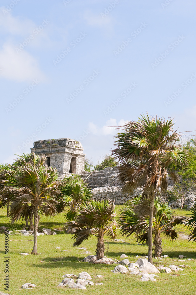 Ancient mayan ruins in Tulum, Mexico