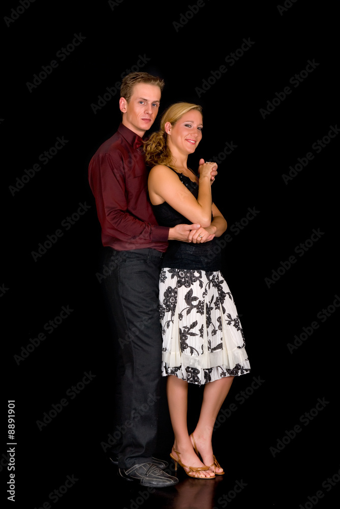 Young attractive ballroom dancers, man and woman. Young attractive ballroom dancers, man and woman.