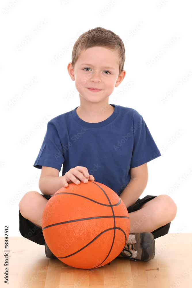6-7 years old boy with basketball 6-7 years old boy with basketball