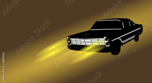 Retrostyle Car Passing By