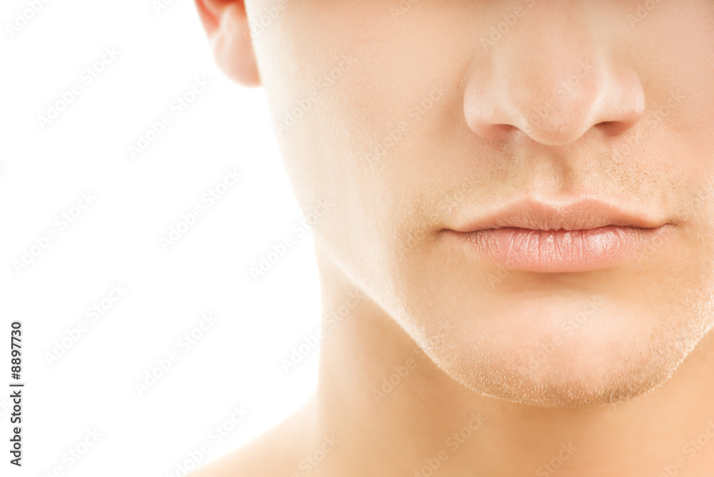 Obraz premium Zbliżenie części twarzy mężczyzny