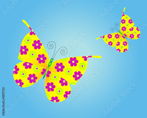 floral butterfly vector