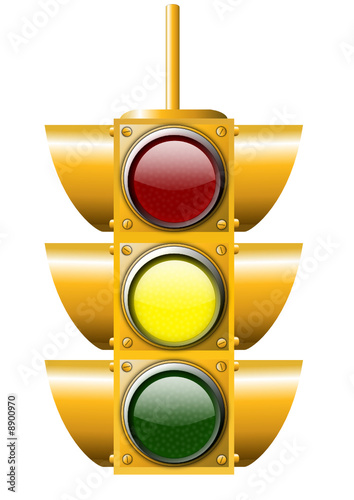 Vector of a Yellow Stop Light