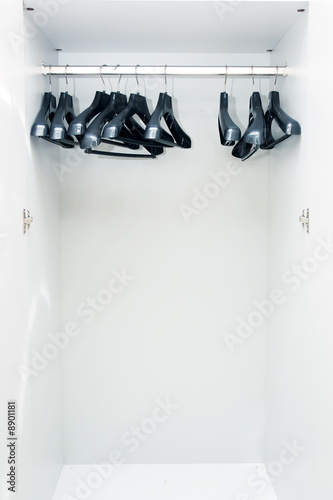 empty wardrobe like symbol of divorce or poverty