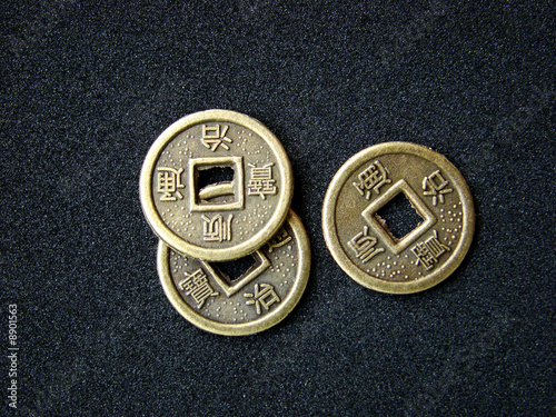 Chinese feng shui coins for good fortune and success.