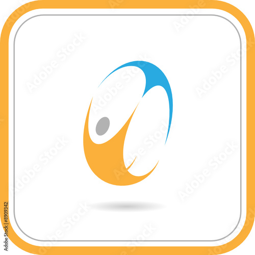 Vector abstract internet icon. Orange set. Simply change.