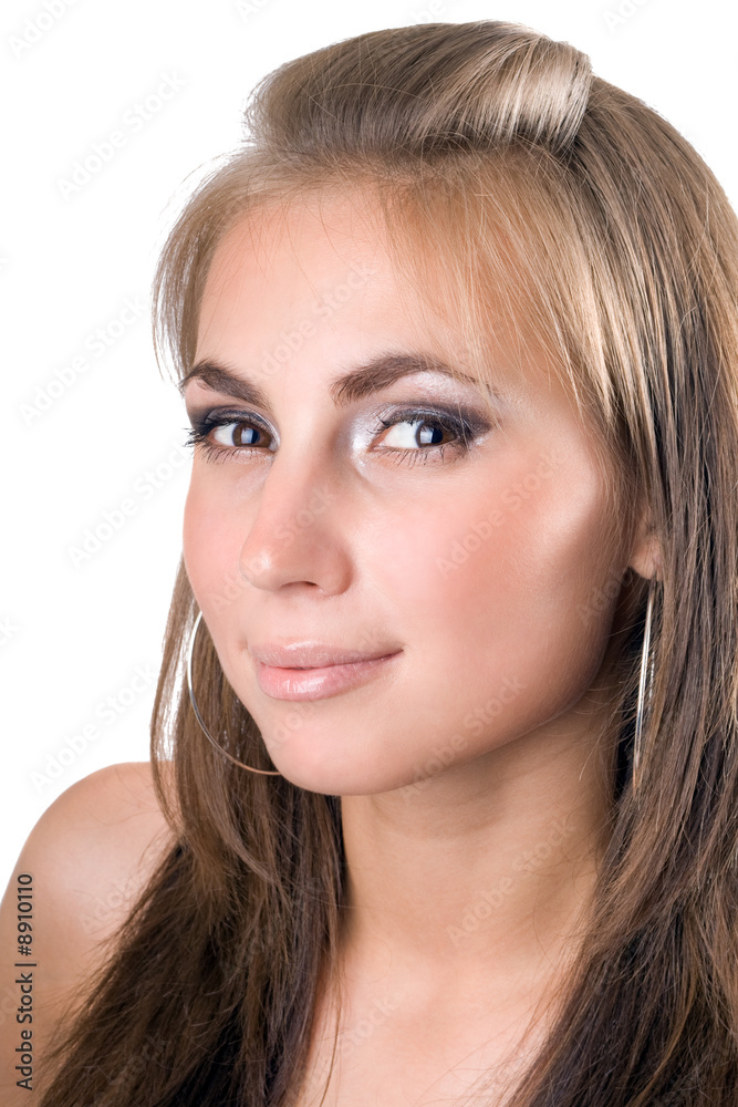 portrait of the young beauty woman. Isolated on white 7 portrait of the young beauty woman. Isolated on white 7