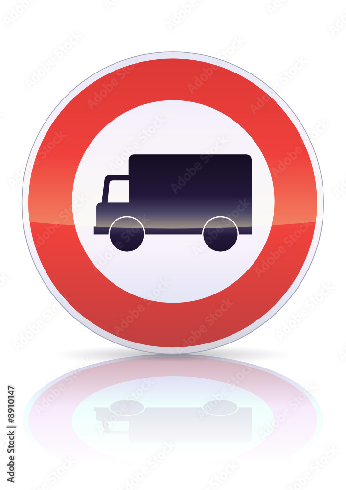 Accès interdit aux camions (reflet métal) Accès interdit aux camions (reflet métal)