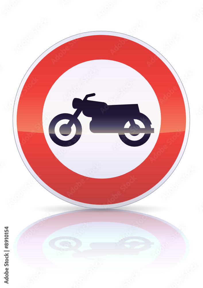 Accès interdit aux motocyclettes (reflet métal) Accès interdit aux motocyclettes (reflet métal)