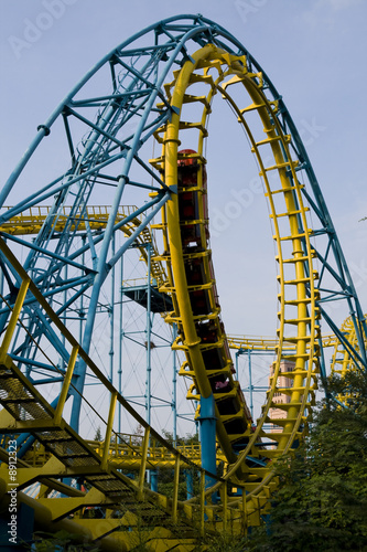 Roller coaster at an amusement park