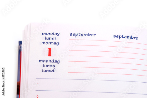 calendar notebook on white background