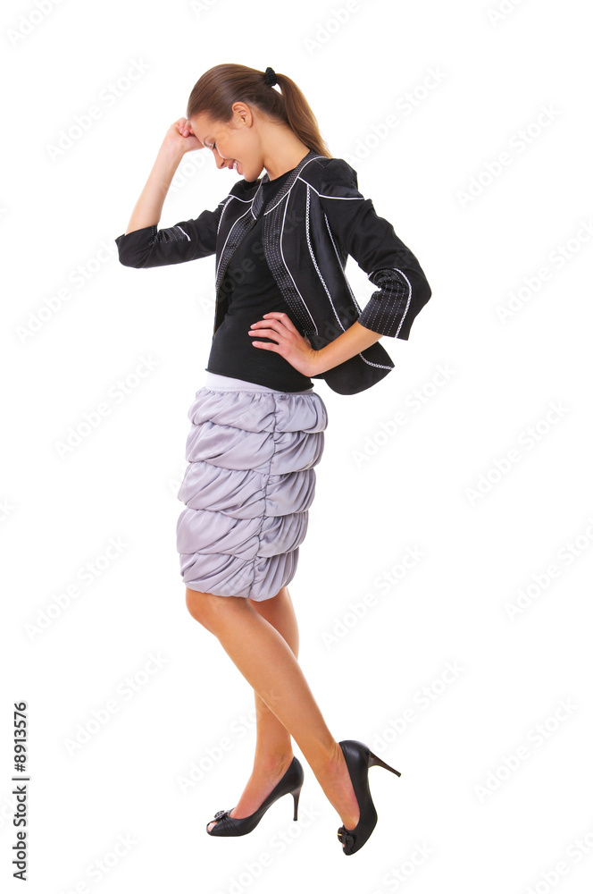 Fototapeta premium Portrait of beautiful business woman isolated on white