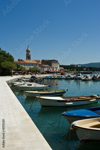 Mediterranean town scene on island Krk, Croatia