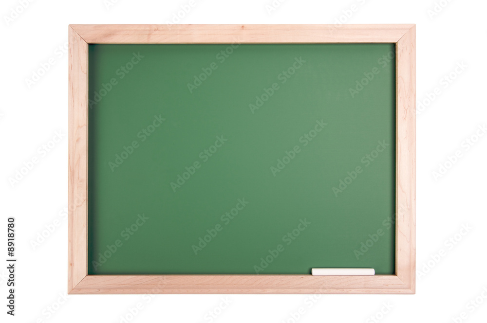 Blank Green Chalkboard Isolated on a White Background Blank Green Chalkboard Isolated on a White Background