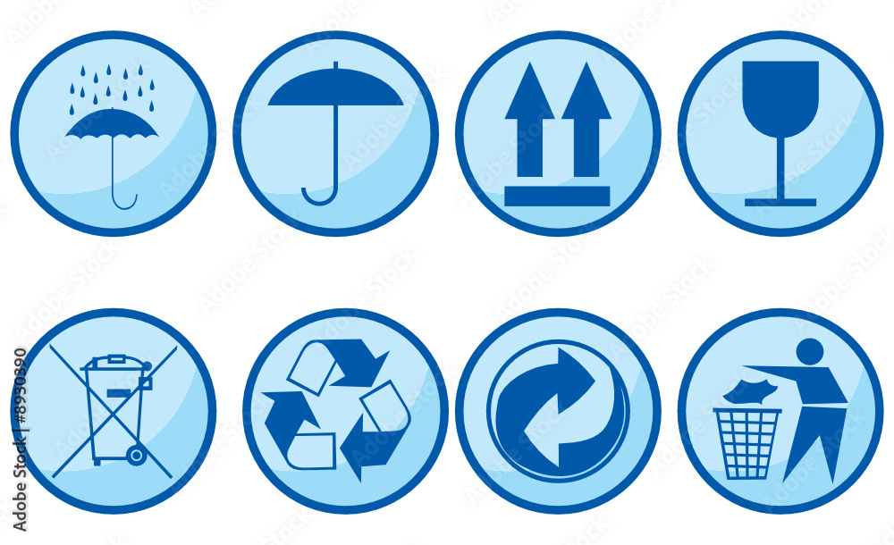 Symbols for packing subjects. Vector illustration.
