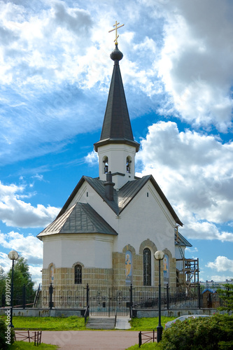 Church on a background of the dark blue sky