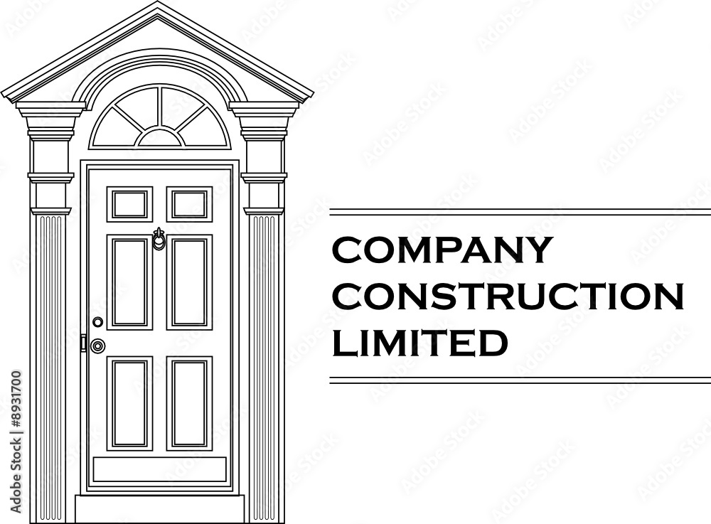 vector door icon company logo (white version) vector door icon company logo (white version)