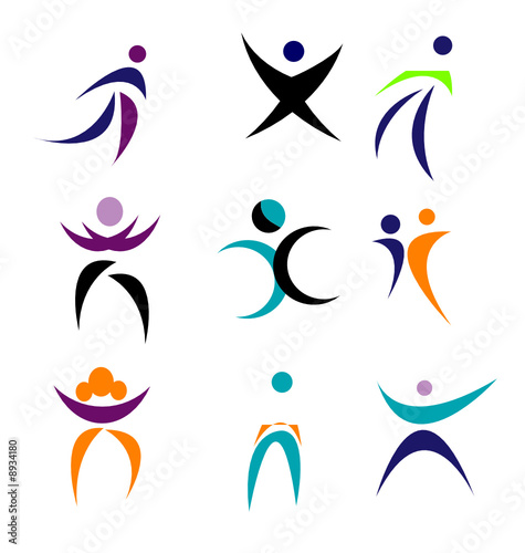 Abstract Vector People Logo Elements