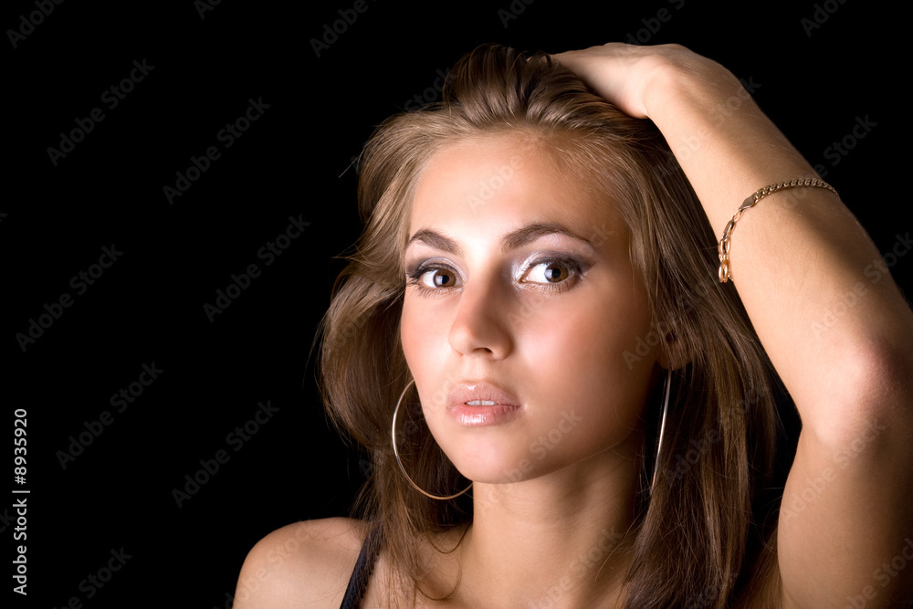portrait of the young beauty woman. Isolated on black 2 portrait of the young beauty woman. Isolated on black 2