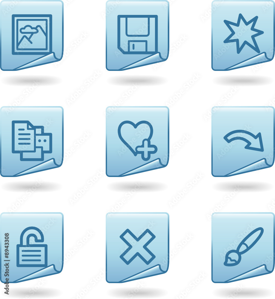 Image viewer 2 icons, blue sticker series Image viewer 2 icons, blue sticker series