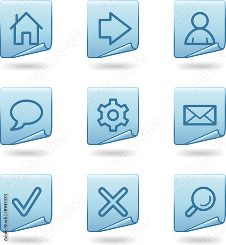 Web icons, blue sticker series