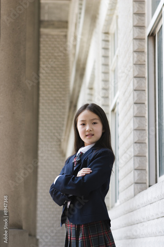 confident asian schoolgirl