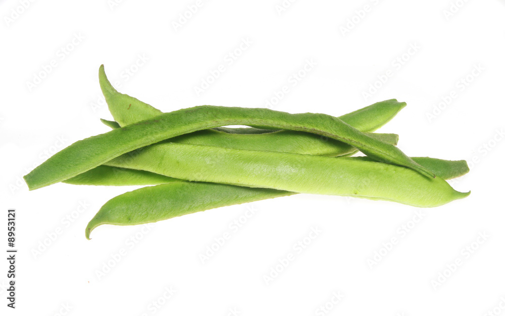 Fresh runner beans isolated on white Fresh runner beans isolated on white