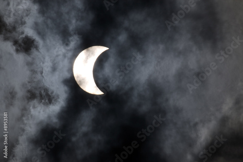 Solar eclipse, half phase. 1 August 2008, Novosibirsk, Russia