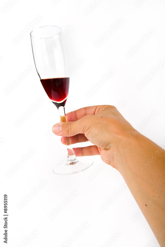 hand and wineglass