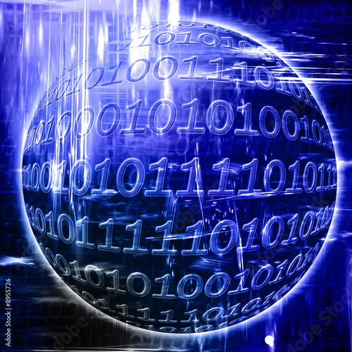 digital world on a dark blue background