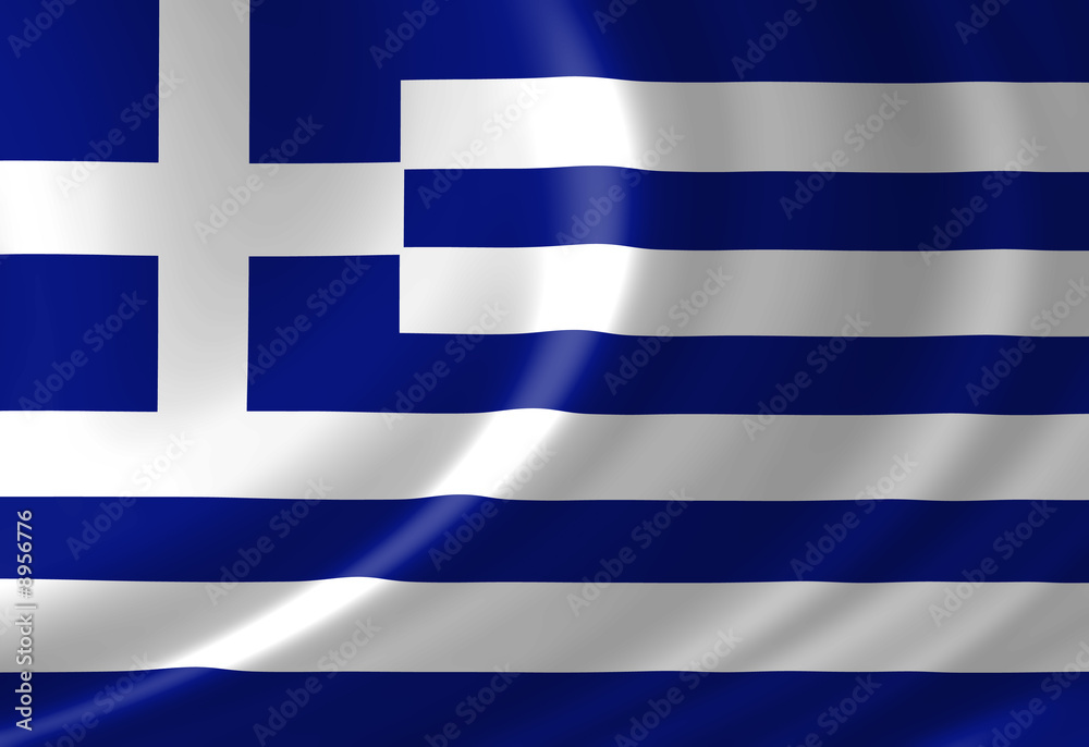 Greece flag waving in the wind