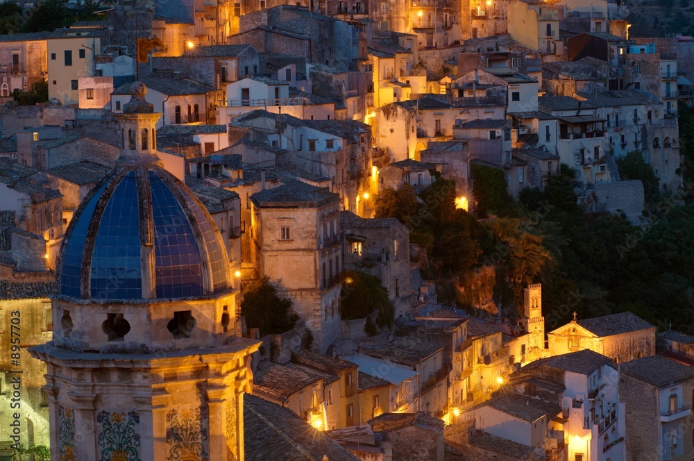 Ragusa Cityscape at dusk StockFoto Adobe Stock