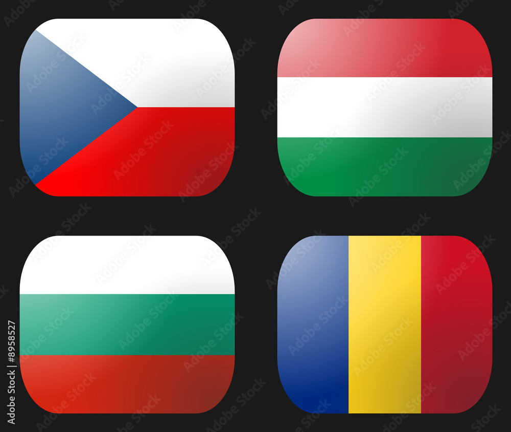 Czech Romanian Hungarian Bulgarian Flag buttons