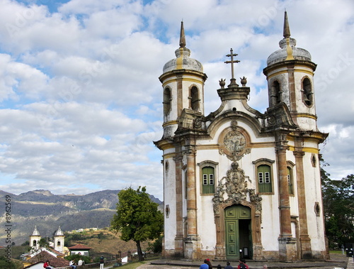 Eglise baroque, Ouro Preto, Brésil.