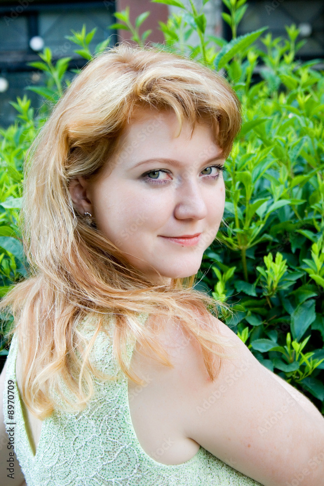 beautiful woman with orange hairs on nature beautiful woman with orange hairs on nature