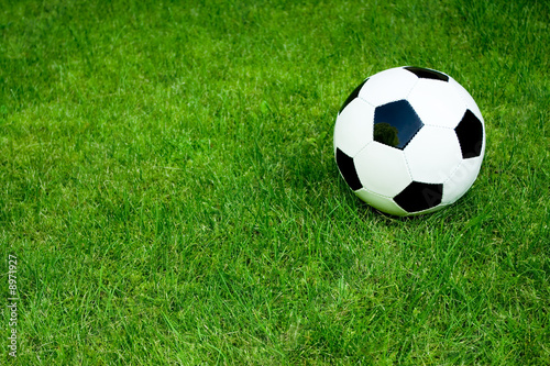 Soccer ball on grass © pikselstock