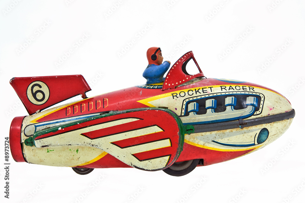 old rocket toy with pilot old rocket toy with pilot