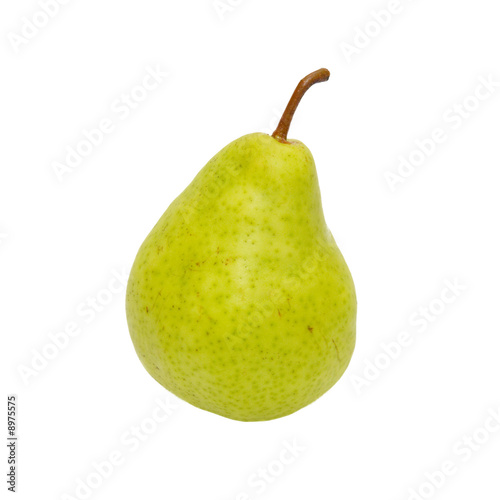 Green pear isolated on white.