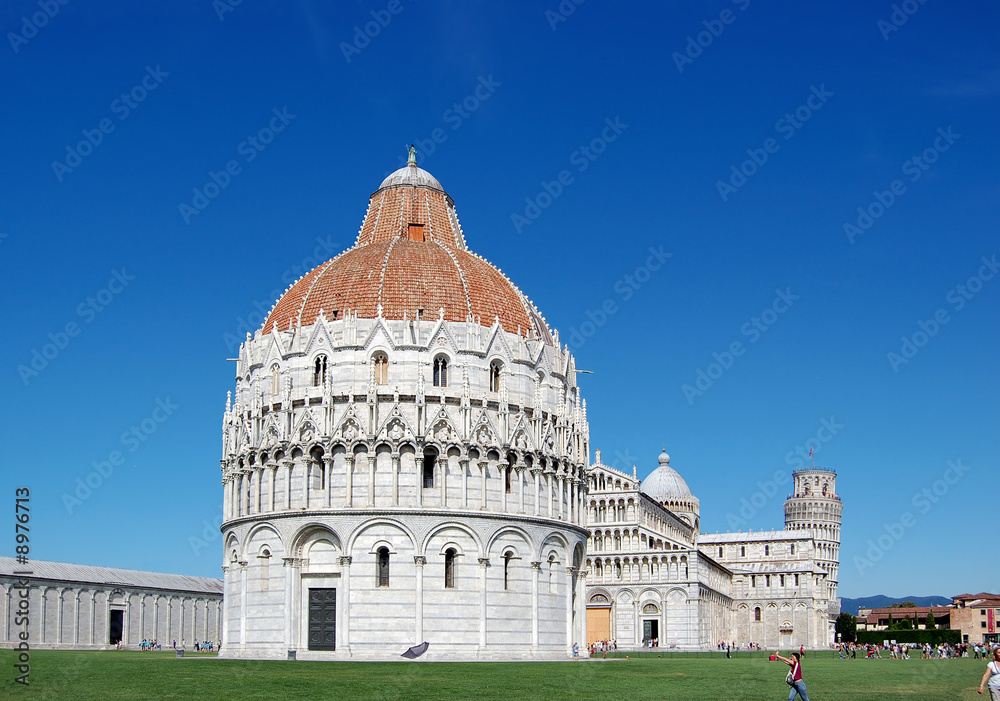 The area of miracles in Pisa.Pisa tower and church