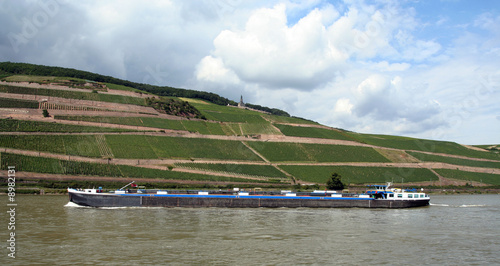 Schilderij op canvas péniche sur le Rhin