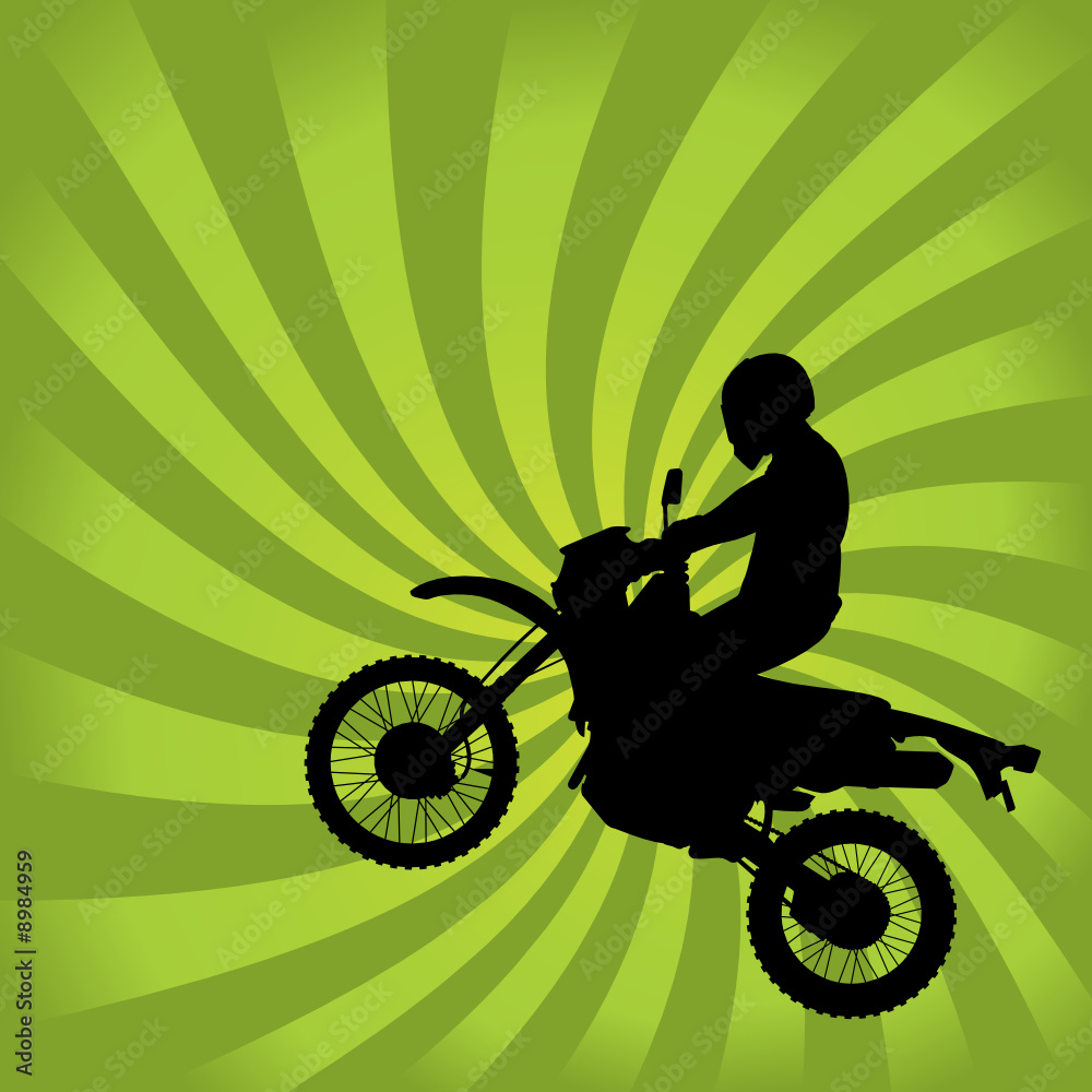 Fototapeta premium Jumping Dirt Bike Silhouette