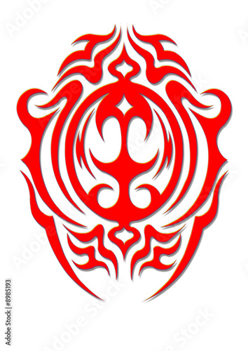 t-shirt art prints, tribal tattoo design, rotfarbig