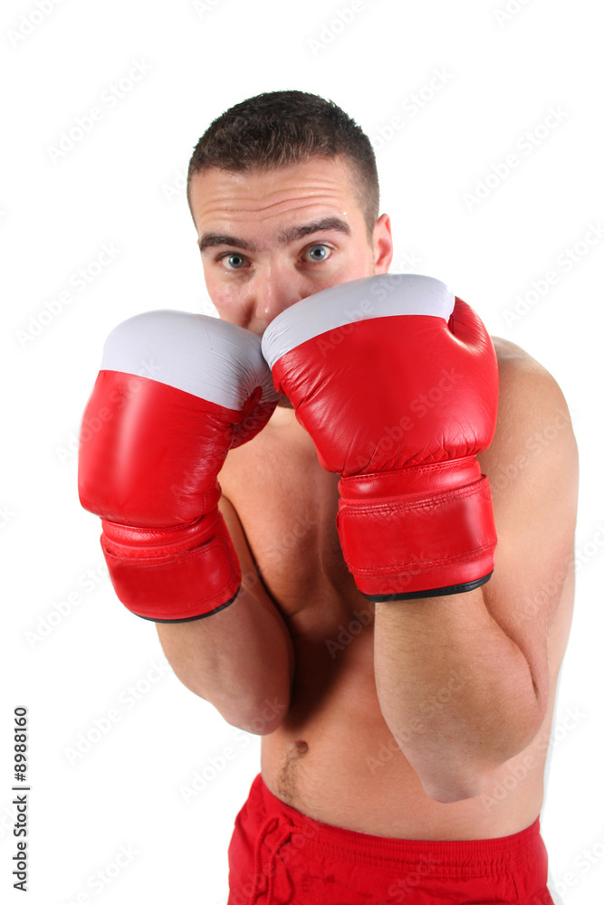 portrait of athletic boxer