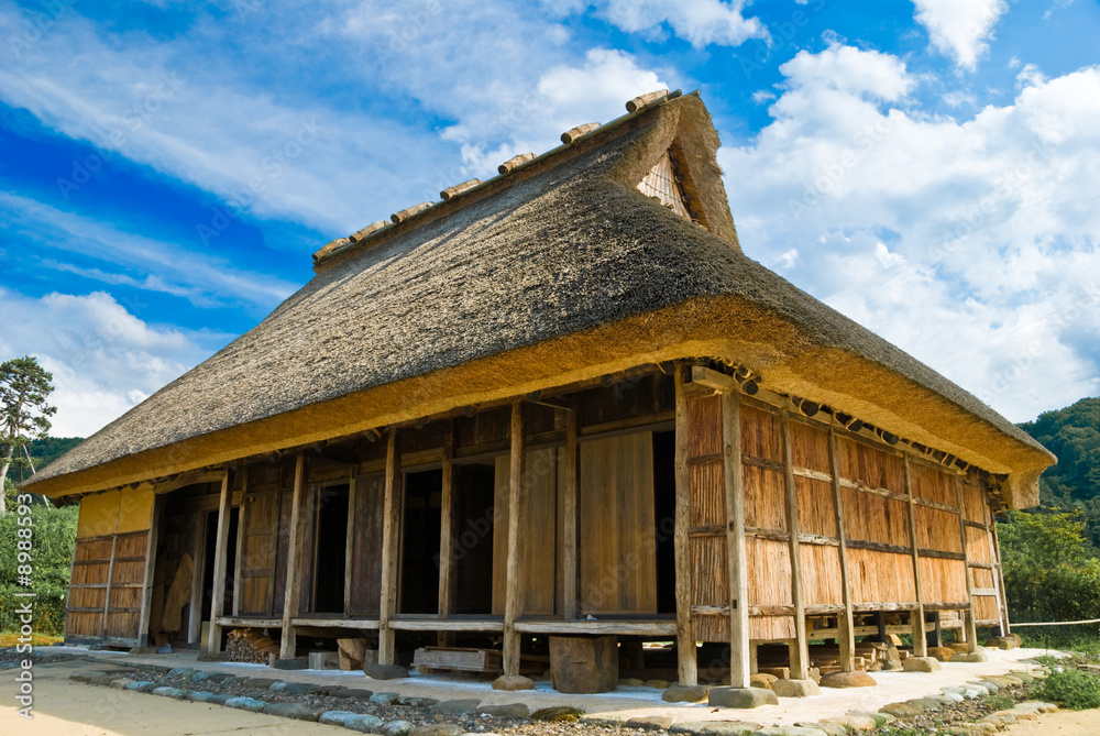 Obraz premium Thatched farmhouse, Japan.