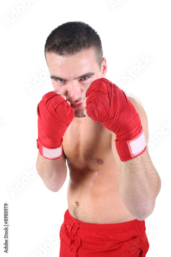 portrait of athletic boxer