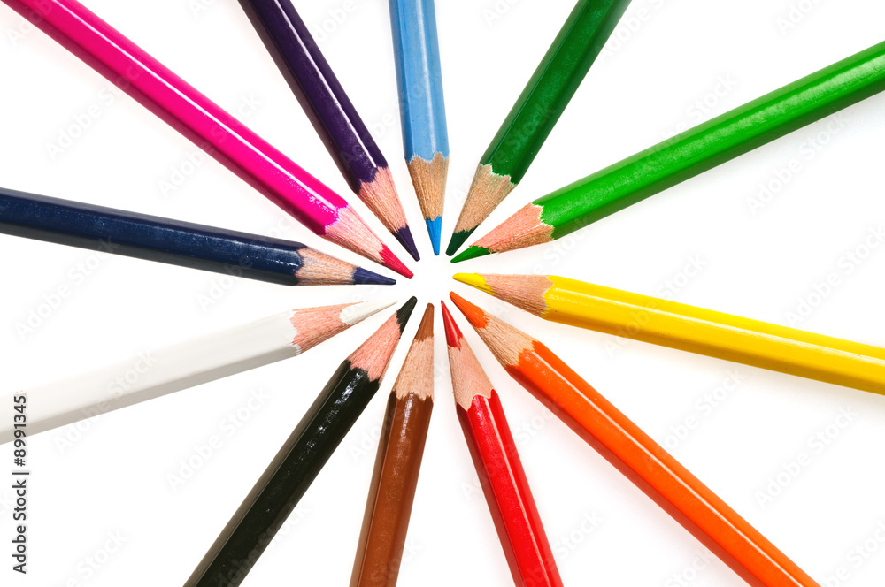 Colored pencils isolated over white background Colored pencils isolated over white background