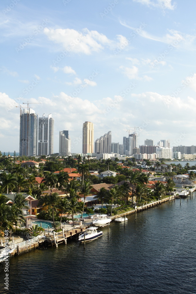 Birdeye view of Sunny Isles and Miami Beach