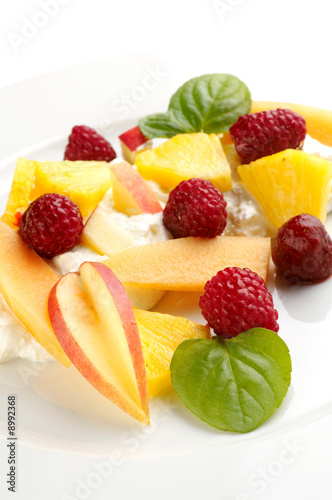 Finnish dessert with curd and different fruit
