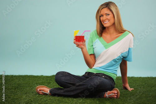 Woman Sitting Outside In Th...