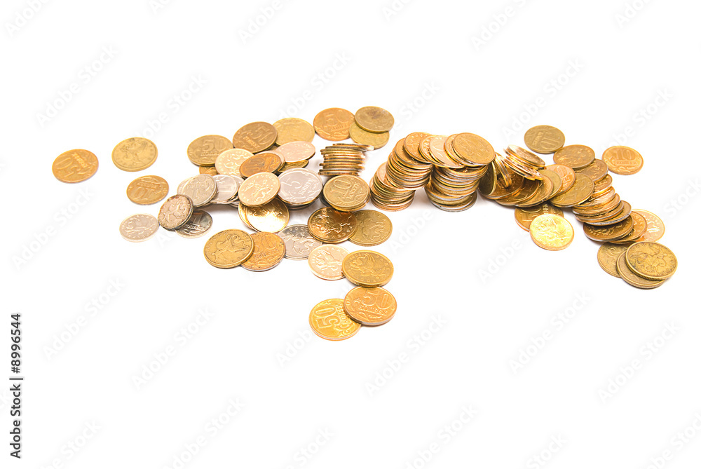 Columns from copper coins have fallen Columns from copper coins have fallen